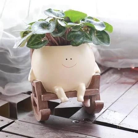 Rocking Chair Smiley Pot